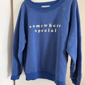 NWT Wildfox Blue 'Somewhere Special' Pullover Crewneck